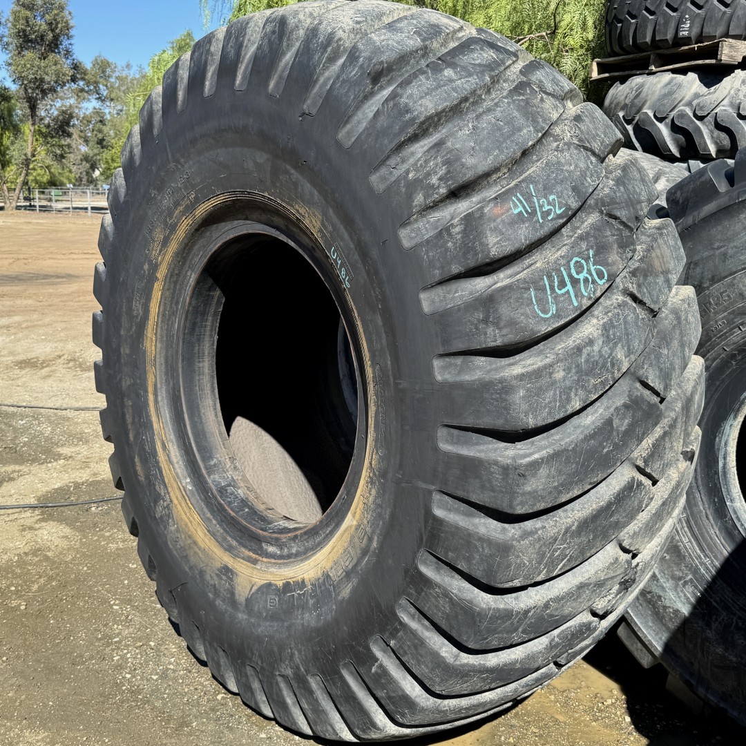 <font color='#da2127' font size ='2'><b>33.25X35 General OTR Tire E-3 L-3 NDLCM 38-Ply </font></b><br><font size ='1' color='grey'>CONDITION: </font><font size ='2'>Used<br><font size ='1' color='grey'>TREAD DEPTH:</font><font size ='2'> 41/32nds<br><font size ='1' color='grey'>DETAILS:</font><font size ='2'> Clean, Old<br><font size ='1' color='grey'>REF #:</font><font size ='2'> U486<br><font size ='1' color='grey'>LOCATION:</font><font size ='2'> San Jacinto, CA