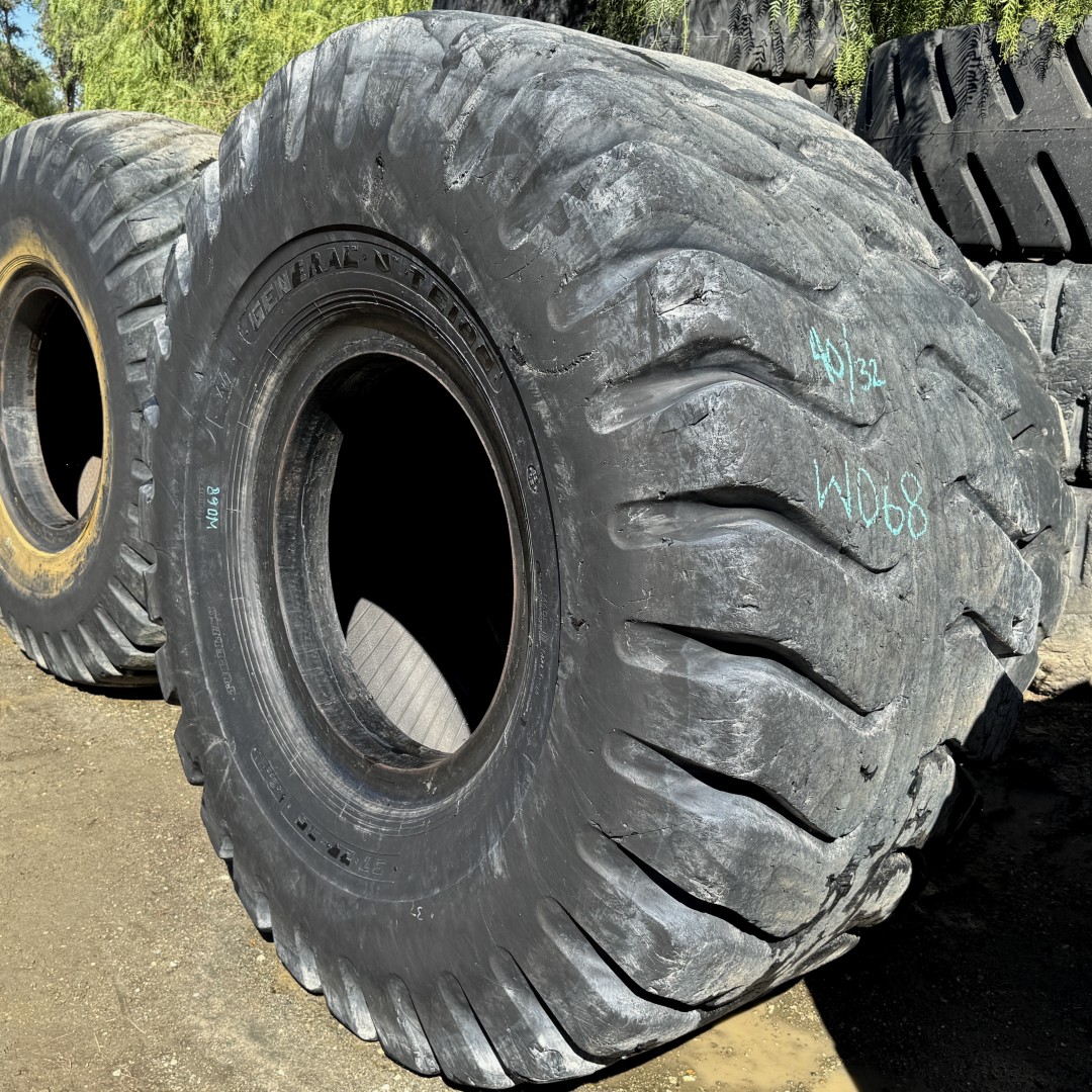 <font color='#da2127' font size ='2'><b>37.25X35 General OTR Tire E-3 L-3 TE188 42-Ply </font></b><br><font size ='1' color='grey'>CONDITION: </font><font size ='2'>Used<br><font size ='1' color='grey'>TREAD DEPTH:</font><font size ='2'> 40/32nds<br><font size ='1' color='grey'>DETAILS:</font><font size ='2'> Clean<br><font size ='1' color='grey'>REF #:</font><font size ='2'> W068<br><font size ='1' color='grey'>LOCATION:</font><font size ='2'> San Jacinto, CA