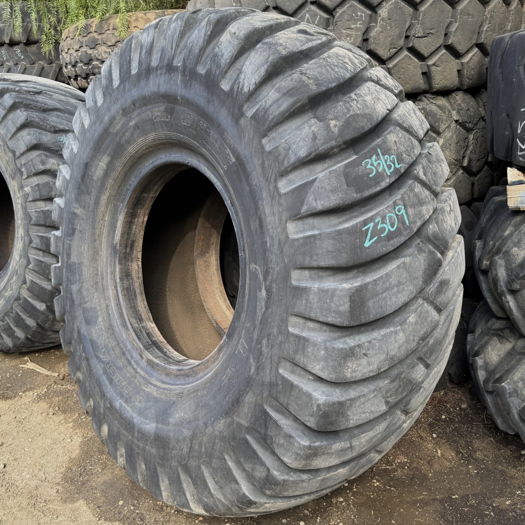<font color='#da2127' font size ='2'><b>33.25X35 General OTR Tire E-3 L-3 NDLCM 38-Ply </font></b><br><font size ='1' color='grey'>CONDITION: </font><font size ='2'>Used<br><font size ='1' color='grey'>TREAD DEPTH:</font><font size ='2'> 35/32nds<br><font size ='1' color='grey'>DETAILS:</font><font size ='2'> Clean, Old<br><font size ='1' color='grey'>REF #:</font><font size ='2'> Z309<br><font size ='1' color='grey'>LOCATION:</font><font size ='2'> San Jacinto, CA