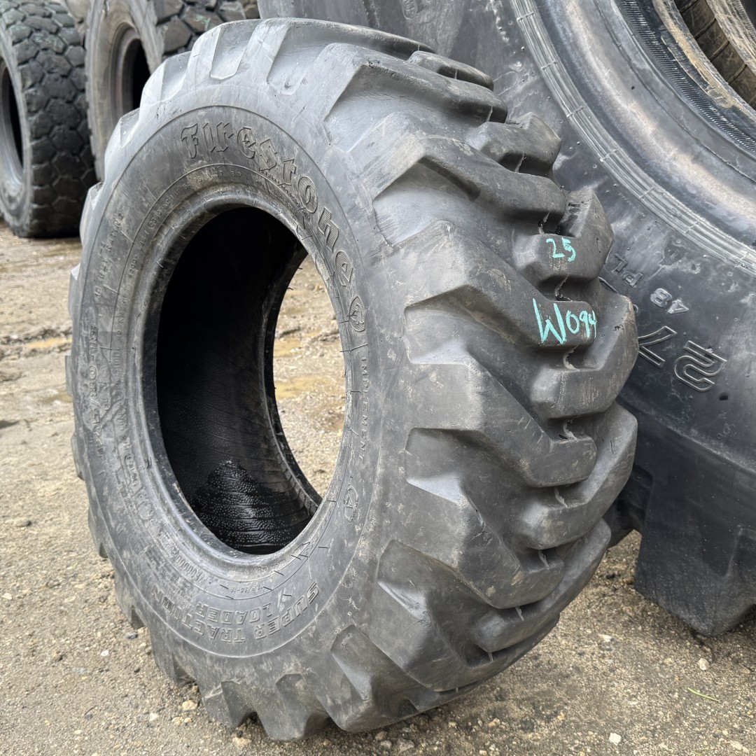 <font color='#da2127' font size ='2'><b>12.5/80X18 Firestone OTR Tire I-3 Super Traction Loader 12-Ply </font></b><br><font size ='1' color='grey'>CONDITION: </font><font size ='2'>Used<br><font size ='1' color='grey'>TREAD DEPTH:</font><font size ='2'> 25/32nds<br><font size ='1' color='grey'>DETAILS:</font><font size ='2'> Clean<br><font size ='1' color='grey'>REF #:</font><font size ='2'> W094<br><font size ='1' color='grey'>LOCATION:</font><font size ='2'> San Jacinto, CA