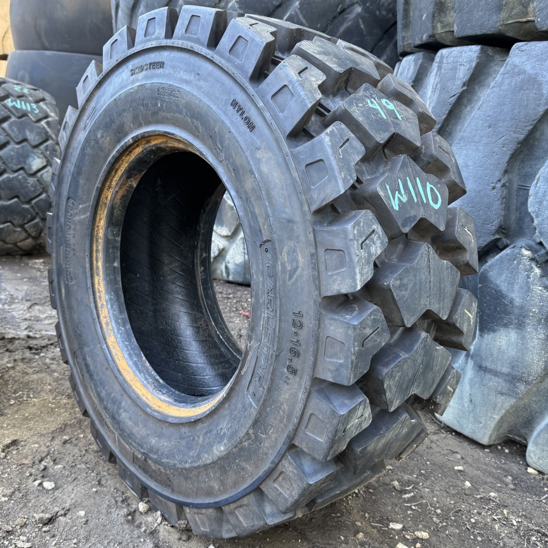 <font color='#da2127' font size ='2'><b>12X16.5 Carlstar OTR Tire L-5 SS Skid Steer Groundforce 400 MX 14-Ply </font></b><br><font size ='1' color='grey'>CONDITION: </font><font size ='2'>New<br><font size ='1' color='grey'>TREAD DEPTH:</font><font size ='2'> 49/32nds<br><font size ='1' color='grey'>DETAILS:</font><font size ='2'> Clean<br><font size ='1' color='grey'>REF #:</font><font size ='2'> W110<br><font size ='1' color='grey'>LOCATION:</font><font size ='2'> San Jacinto, CA