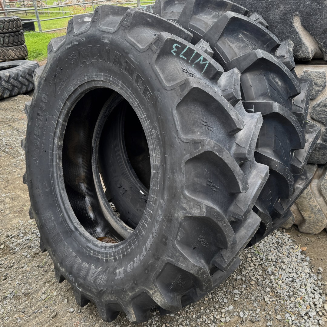 <font color='#da2127' font size ='2'><b>460/85R30 Alliance OTR Tire R-1 FarmPro II 145 A8 </font></b><br><font size ='1' color='grey'>CONDITION: </font><font size ='2'>New<br><font size ='1' color='grey'>TREAD DEPTH:</font><font size ='2'> 61/32nds<br><font size ='1' color='grey'>DETAILS:</font><font size ='2'> Unused 18.4R30<br><font size ='1' color='grey'>REF #:</font><font size ='2'> W173<br><font size ='1' color='grey'>LOCATION:</font><font size ='2'> San Jacinto, CA