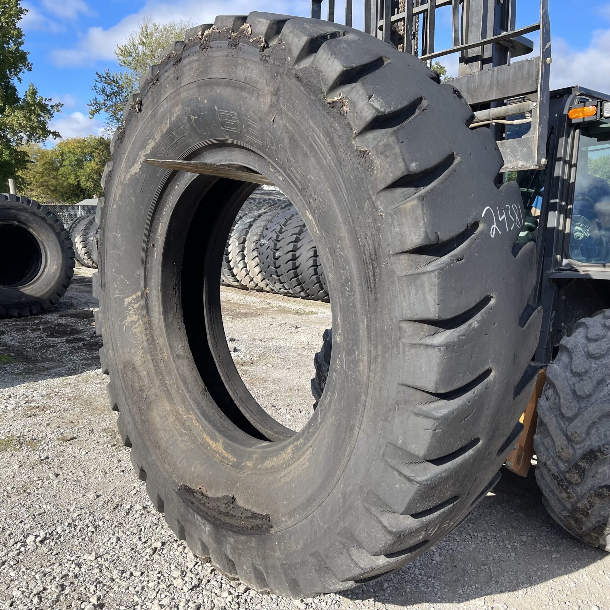 24.00X49 General OTR Tire E4 CM150 36Ply CONDITIONUsedTREAD DEPTH