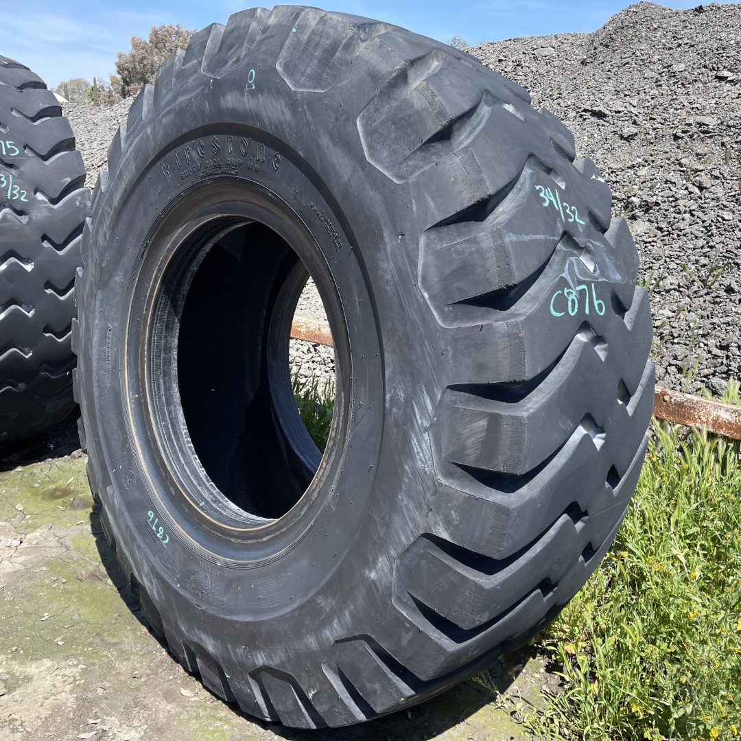 29.5X35 Firestone OTR Tire E3 L3 SRG 34Ply CONDITIONUsedTREAD DEPTH