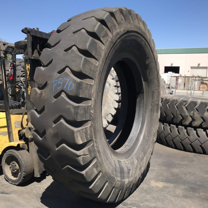 <font color='#da2127' font size ='2'><b>24.00X49 General OTR Tire E-4 CM150 CM 150 42-Ply </font></b><br><font size ='1' color='grey'>CONDITION: </font><font size ='2'>Retread-Used<br><font size ='1' color='grey'>TREAD DEPTH:</font><font size ='2'>  25/32nds<br><font size ='1' color='grey'>DETAILS:</font><font size ='2'> Clean, Sidewall Cuts<br><font size ='1' color='grey'>REF #:</font><font size ='2'> P570<br><font size ='1' color='grey'>LOCATION:</font><font size ='2'> Santa Maria, CA