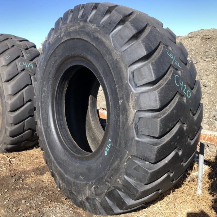 <font color='#da2127' font size ='2'><b>29.5X35 Firestone OTR Tire E-3 L-3 SRG Super Rock Grip 34-Ply </font></b><br><font size ='1' color='grey'>CONDITION: </font><font size ='2'>Used<br><font size ='1' color='grey'>TREAD DEPTH:</font><font size ='2'>  28/32nds<br><font size ='1' color='grey'>DETAILS:</font><font size ='2'> Clean, Weathered Tread and Bead<br><font size ='1' color='grey'>REF #:</font><font size ='2'> C420<br><font size ='1' color='grey'>LOCATION:</font><font size ='2'> Greenville, SC