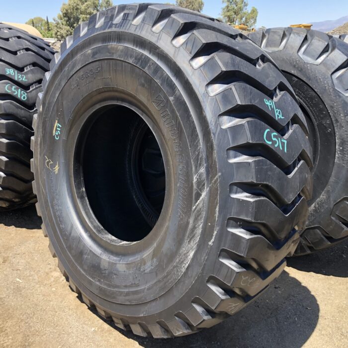 <font color='#da2127' font size ='2'><b>29.5R35 Bridgestone OTR Tire E-3 VRL 2-Star </font></b><br><font size ='1' color='grey'>CONDITION: </font><font size ='2'>New-Take-Off<br><font size ='1' color='grey'>TREAD DEPTH:</font><font size ='2'>  49/32nds<br><font size ='1' color='grey'>DETAILS:</font><font size ='2'> Clean<br><font size ='1' color='grey'>REF #:</font><font size ='2'> C517<br><font size ='1' color='grey'>LOCATION:</font><font size ='2'> Huntsville, AL