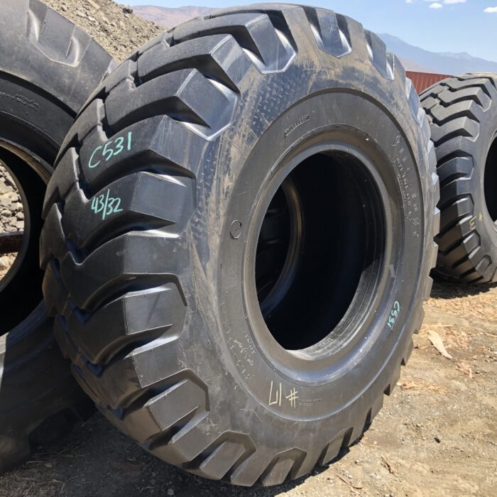 <font color='#da2127' font size ='2'><b>29.5X35 Firestone OTR Tire E-3 L-3 SRG Super Rock Grip 34-Ply </font></b><br><font size ='1' color='grey'>CONDITION: </font><font size ='2'>Used<br><font size ='1' color='grey'>TREAD DEPTH:</font><font size ='2'>  43/32nds<br><font size ='1' color='grey'>DETAILS:</font><font size ='2'> Clean<br><font size ='1' color='grey'>REF #:</font><font size ='2'> C531<br><font size ='1' color='grey'>LOCATION:</font><font size ='2'> Knoxville, TN