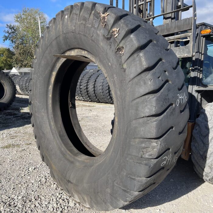 <font color='#da2127' font size ='2'><b>24.00X49 Bridgestone OTR Tire E-4 Rlug 42-Ply </font></b><br><font size ='1' color='grey'>CONDITION: </font><font size ='2'>Used<br><font size ='1' color='grey'>TREAD DEPTH:</font><font size ='2'>  29/32nds<br><font size ='1' color='grey'>DETAILS:</font><font size ='2'> Clean<br><font size ='1' color='grey'>REF #:</font><font size ='2'> G24416<br><font size ='1' color='grey'>LOCATION:</font><font size ='2'> St. Louis, MO