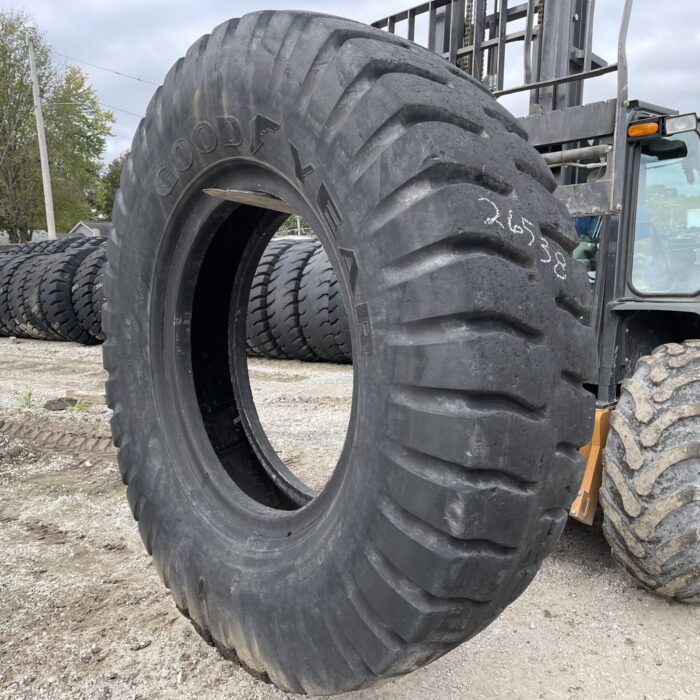 <font color='#da2127' font size ='2'><b>24.00R49 Goodyear OTR Tire E-4 RL4B 2-Star </font></b><br><font size ='1' color='grey'>CONDITION: </font><font size ='2'>Used<br><font size ='1' color='grey'>TREAD DEPTH:</font><font size ='2'>  41/32nds<br><font size ='1' color='grey'>DETAILS:</font><font size ='2'> Clean, Tread & Sidewall Spots<br><font size ='1' color='grey'>REF #:</font><font size ='2'> G26538<br><font size ='1' color='grey'>LOCATION:</font><font size ='2'> St. Louis, MO