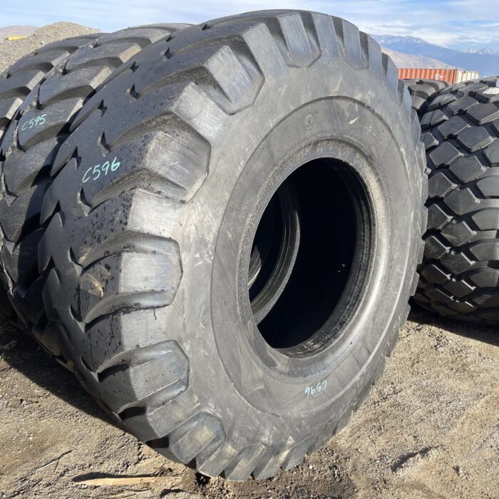 <font color='#da2127' font size ='2'><b>29.5X35 Firestone OTR Tire E-3 L-3 SRG Super Rock Grip 34-Ply </font></b><br><font size ='1' color='grey'>CONDITION: </font><font size ='2'>Used<br><font size ='1' color='grey'>TREAD DEPTH:</font><font size ='2'>  24/32nds<br><font size ='1' color='grey'>DETAILS:</font><font size ='2'> Clean<br><font size ='1' color='grey'>REF #:</font><font size ='2'> C596<br><font size ='1' color='grey'>LOCATION:</font><font size ='2'> Scottsbluff, NE