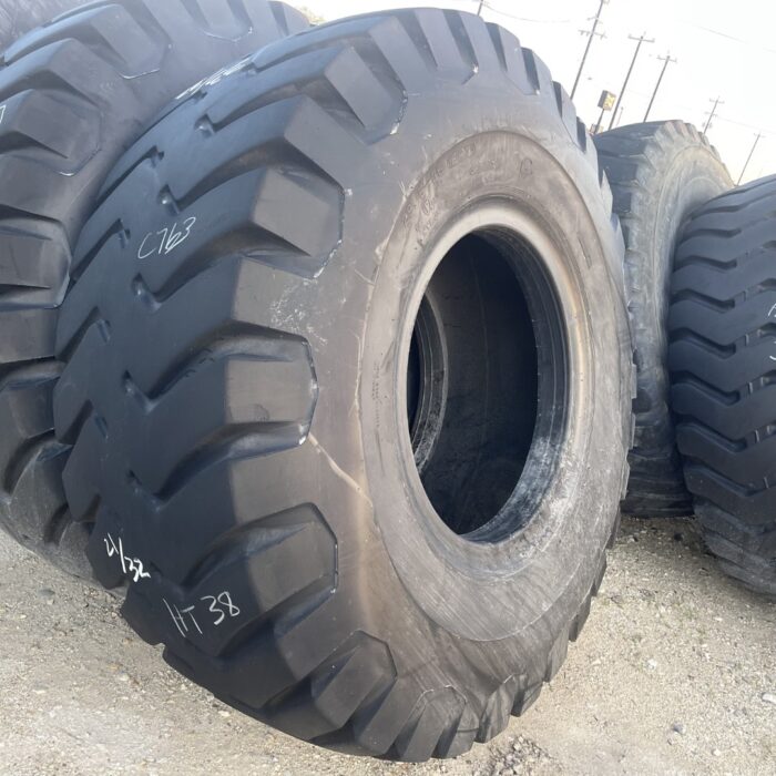 <font color='#da2127' font size ='2'><b>29.5X35 Firestone OTR Tire E-3 L-3 SRG Super Rock Grip 34-Ply </font></b><br><font size ='1' color='grey'>CONDITION: </font><font size ='2'>Used<br><font size ='1' color='grey'>TREAD DEPTH:</font><font size ='2'>  23/32nds<br><font size ='1' color='grey'>DETAILS:</font><font size ='2'> Clean<br><font size ='1' color='grey'>REF #:</font><font size ='2'> C763<br><font size ='1' color='grey'>LOCATION:</font><font size ='2'> Amarillo, TX