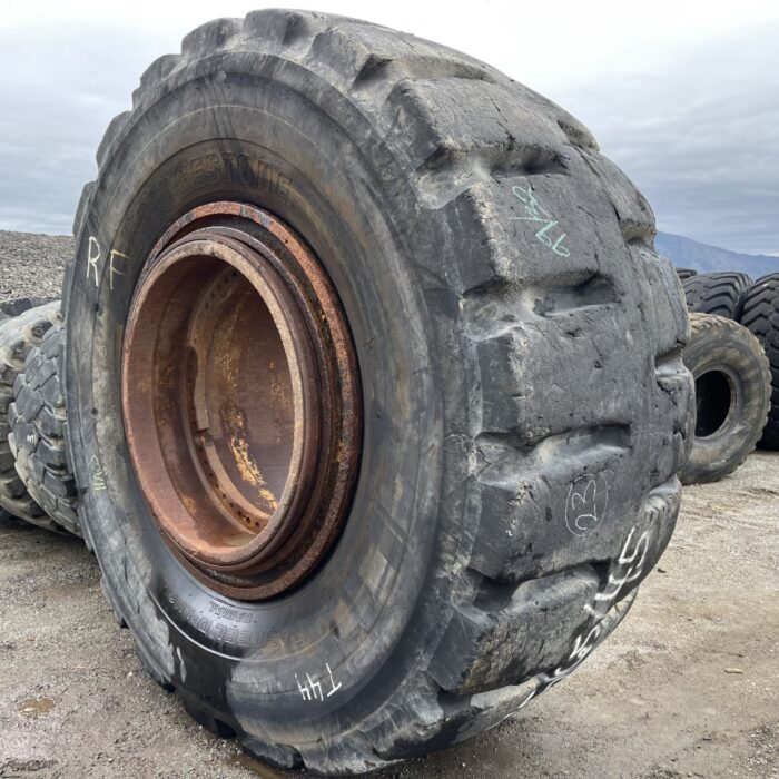 <font color='#da2127' font size ='2'><b>45/65R45 Bridgestone OTR Tire L-5 VSDL 2-Star </font></b><br><font size ='1' color='grey'>CONDITION: </font><font size ='2'>Used<br><font size ='1' color='grey'>TREAD DEPTH:</font><font size ='2'>  94/32nds<br><font size ='1' color='grey'>DETAILS:</font><font size ='2'> Clean, Sidewall Spot Recommended, On Rim<br><font size ='1' color='grey'>REF #:</font><font size ='2'> H845<br><font size ='1' color='grey'>LOCATION:</font><font size ='2'> Tucson, AZ