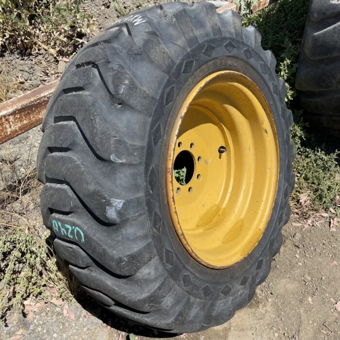 <font color='#da2127' font size ='2'><b>15.5X25 Goodyear OTR Tire E-2 L-2 G-2 SGL Sure Grip Lug 12-Ply </font></b><br><font size ='1' color='grey'>CONDITION: </font><font size ='2'>Used<br><font size ='1' color='grey'>TREAD DEPTH:</font><font size ='2'>  19/32nds<br><font size ='1' color='grey'>DETAILS:</font><font size ='2'> Clean, On Cat Rim 1120969 112-0969<br><font size ='1' color='grey'>REF #:</font><font size ='2'> U240<br><font size ='1' color='grey'>LOCATION:</font><font size ='2'> San Jacinto, CA