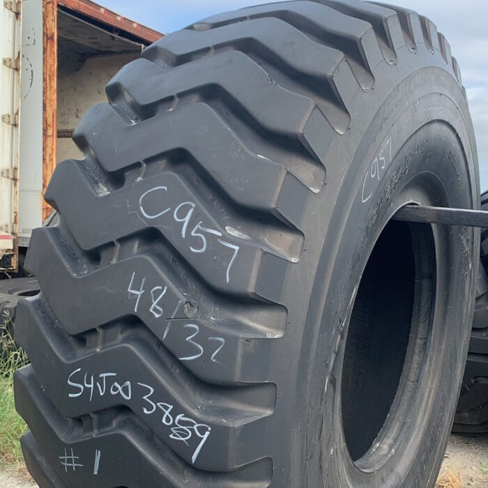 <font color='#da2127' font size ='2'><b>29.5R35 Bridgestone OTR Tire E-3 VRL 2-Star </font></b><br><font size ='1' color='grey'>CONDITION: </font><font size ='2'>Used-Low-Hour<br><font size ='1' color='grey'>TREAD DEPTH:</font><font size ='2'>  48/32nds<br><font size ='1' color='grey'>DETAILS:</font><font size ='2'> Clean<br><font size ='1' color='grey'>REF #:</font><font size ='2'> C957<br><font size ='1' color='grey'>LOCATION:</font><font size ='2'> Lewiston, ID