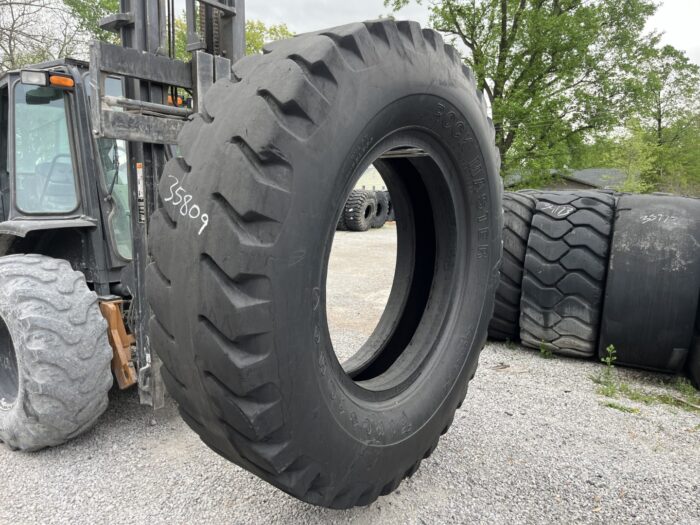 <font color='#da2127' font size ='2'><b>24.00X49 Firestone OTR Tire E-4 Rock Master Deep Tread 42-Ply </font></b><br><font size ='1' color='grey'>CONDITION: </font><font size ='2'>Used<br><font size ='1' color='grey'>TREAD DEPTH:</font><font size ='2'>  26/32nds<br><font size ='1' color='grey'>DETAILS:</font><font size ='2'> Clean<br><font size ='1' color='grey'>REF #:</font><font size ='2'> G35809<br><font size ='1' color='grey'>LOCATION:</font><font size ='2'> St. Louis, MO