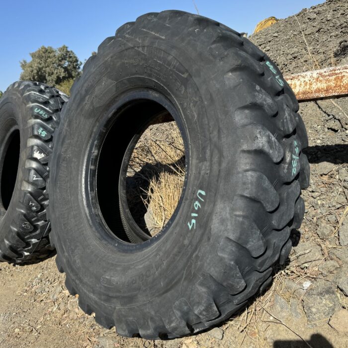 <font color='#da2127' font size ='2'><b>14.00R24 Bridgestone OTR Tire E-2 L-2 G-2 VUT 1-Star </font></b><br><font size ='1' color='grey'>CONDITION: </font><font size ='2'>Used<br><font size ='1' color='grey'>TREAD DEPTH:</font><font size ='2'>  25/32nds<br><font size ='1' color='grey'>DETAILS:</font><font size ='2'> Clean, Weathered Tread<br><font size ='1' color='grey'>REF #:</font><font size ='2'> U615<br><font size ='1' color='grey'>LOCATION:</font><font size ='2'> San Jacinto, CA
