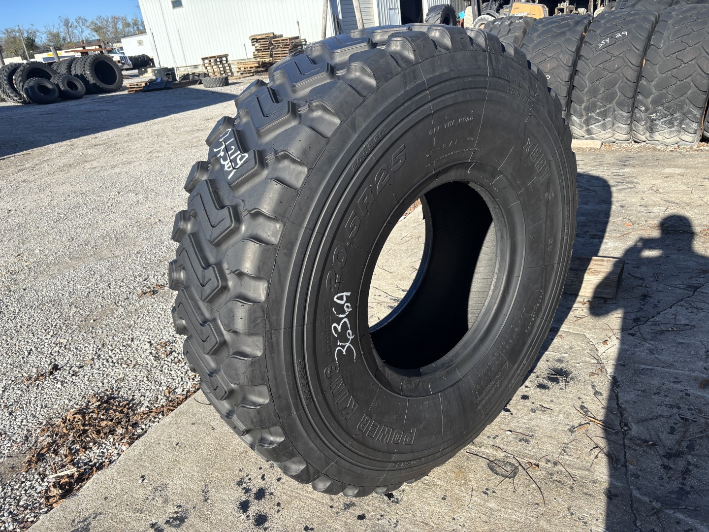 <font color='#da2127' font size ='2'><b>20.5R25 Power King OTR Tire E-3 L-3 XERT-3 2-Star </font></b><br><font size ='1' color='grey'>CONDITION: </font><font size ='2'>New<br><font size ='1' color='grey'>TREAD DEPTH:</font><font size ='2'> 33/32nds<br><font size ='1' color='grey'>DETAILS:</font><font size ='2'> Unused, Bead Spot<br><font size ='1' color='grey'>REF #:</font><font size ='2'> G36369<br><font size ='1' color='grey'>LOCATION:</font><font size ='2'> St. Louis, MO