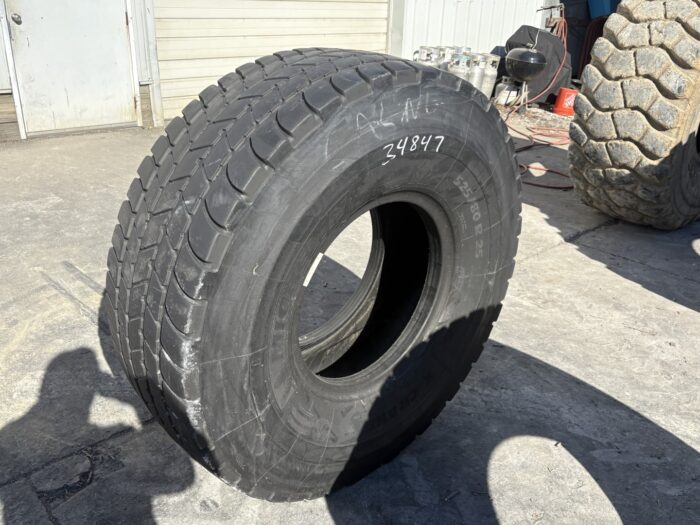 <font color='#da2127' font size ='2'><b>525/80R25 Michelin OTR Tire E-2 Crane X-Crane 176F </font></b><br><font size ='1' color='grey'>CONDITION: </font><font size ='2'>Used <br><font size ='1' color='grey'>TREAD DEPTH:</font><font size ='2'>  12/32nds<br><font size ='1' color='grey'>DETAILS:</font><font size ='2'> Clean<br><font size ='1' color='grey'>REF #:</font><font size ='2'> G34847<br><font size ='1' color='grey'>LOCATION:</font><font size ='2'> St. Louis, MO