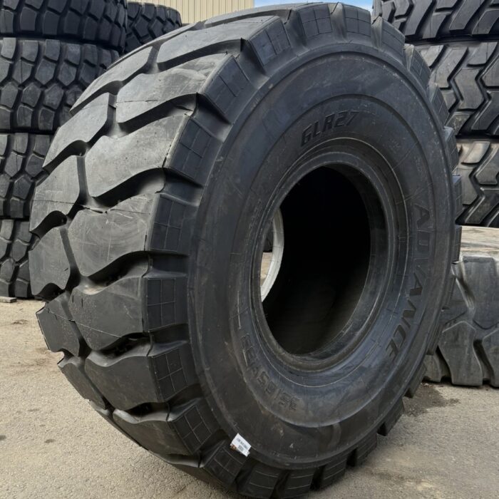 <font color='#da2127' font size ='2'><b>35/65R33 Advance OTR Tire E-4 L-4 GLR27 4-Star </font></b><br><font size ='1' color='grey'>CONDITION: </font><font size ='2'>New<br><font size ='1' color='grey'>TREAD DEPTH:</font><font size ='2'>  78/32nds<br><font size ='1' color='grey'>DETAILS:</font><font size ='2'> Unused<br><font size ='1' color='grey'>REF #:</font><font size ='2'> LS074<br><font size ='1' color='grey'>LOCATION:</font><font size ='2'> Fowler, CA