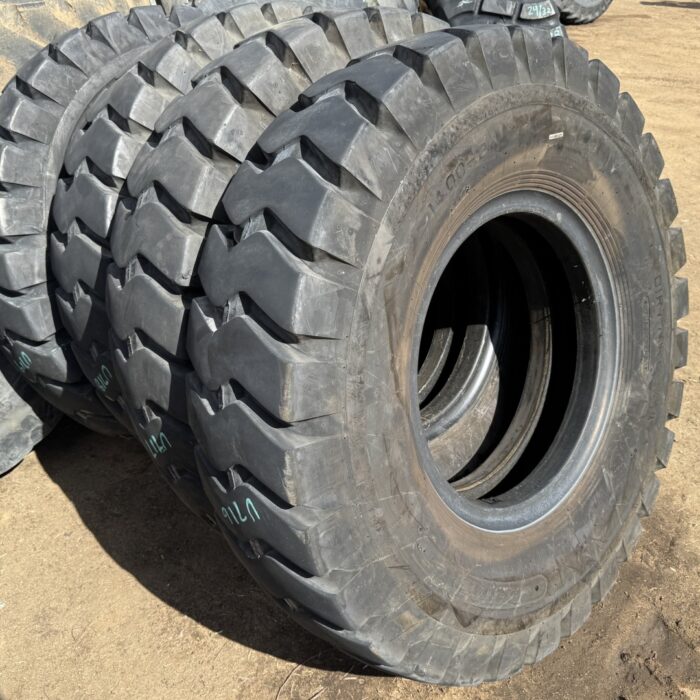 <font color='#da2127' font size ='2'><b>14.00X24 Prime-X OTR Tire E-3 L-3 Dirt N Rock 28-Ply </font></b><br><font size ='1' color='grey'>CONDITION: </font><font size ='2'>Used<br><font size ='1' color='grey'>TREAD DEPTH:</font><font size ='2'>  29/32nds<br><font size ='1' color='grey'>DETAILS:</font><font size ='2'> Clean, Tube Type<br><font size ='1' color='grey'>REF #:</font><font size ='2'> U718<br><font size ='1' color='grey'>LOCATION:</font><font size ='2'> San Jacinto, CA