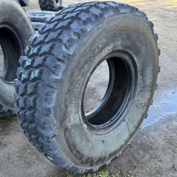 <font color='#da2127' font size ='2'><b>395/85R20 Goodyear OTR Tire M-3 Off-Road MV/T Military  158K </font></b><br><font size ='1' color='grey'>CONDITION: </font><font size ='2'>Used<br><font size ='1' color='grey'>TREAD DEPTH:</font><font size ='2'>  24/32nds<br><font size ='1' color='grey'>DETAILS:</font><font size ='2'> Clean, 2009<br><font size ='1' color='grey'>REF #:</font><font size ='2'> U774<br><font size ='1' color='grey'>LOCATION:</font><font size ='2'> San Jacinto, CA