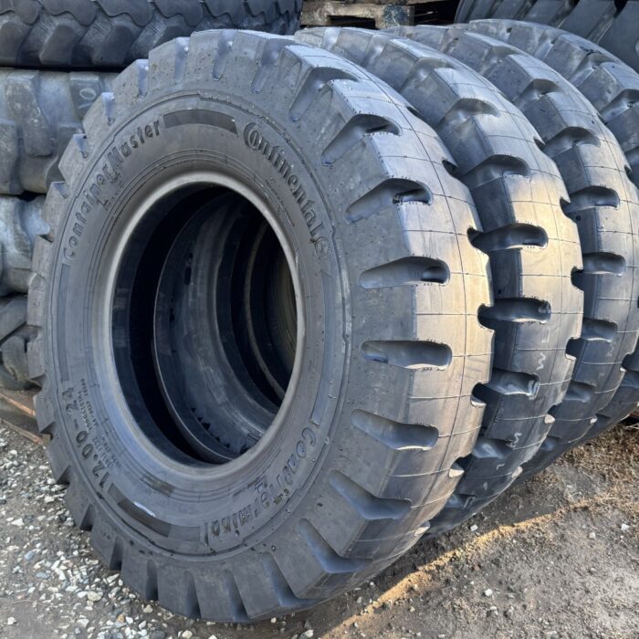 <font color='#da2127' font size ='2'><b>12.00X24 Continental OTR Tire E-4 IND-4 Container Master 20-Ply </font></b><br><font size ='1' color='grey'>CONDITION: </font><font size ='2'>New<br><font size ='1' color='grey'>TREAD DEPTH:</font><font size ='2'>  36/32nds<br><font size ='1' color='grey'>DETAILS:</font><font size ='2'> Unused, Tube Type<br><font size ='1' color='grey'>REF #:</font><font size ='2'> U891<br><font size ='1' color='grey'>LOCATION:</font><font size ='2'> San Jacinto, CA