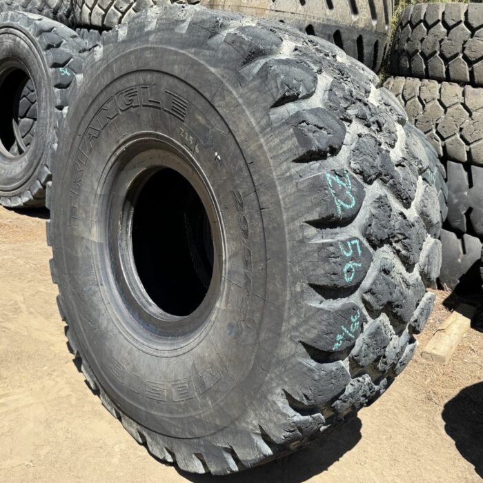 <font color='#da2127' font size ='2'><b>29.5R25 Triangle OTR Tire E-3 L-3 TB516 2-Star </font></b><br><font size ='1' color='grey'>CONDITION: </font><font size ='2'>Used<br><font size ='1' color='grey'>TREAD DEPTH:</font><font size ='2'>  35/32nds<br><font size ='1' color='grey'>DETAILS:</font><font size ='2'> Clean, Choppy Tread<br><font size ='1' color='grey'>REF #:</font><font size ='2'> Z256<br><font size ='1' color='grey'>LOCATION:</font><font size ='2'> San Jacinto, CA