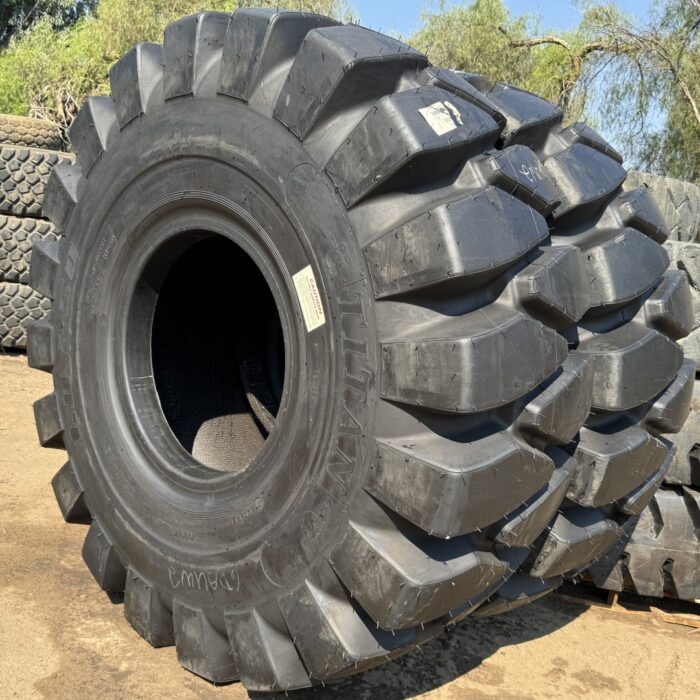 <font color='#da2127' font size ='2'><b>29.5X29 Titan OTR Tire L-5 LD250 28-Ply </font></b><br><font size ='1' color='grey'>CONDITION: </font><font size ='2'>New<br><font size ='1' color='grey'>TREAD DEPTH:</font><font size ='2'>  115/32nds<br><font size ='1' color='grey'>DETAILS:</font><font size ='2'> Unused<br><font size ='1' color='grey'>REF #:</font><font size ='2'> D357<br><font size ='1' color='grey'>LOCATION:</font><font size ='2'> San Jacinto, CA