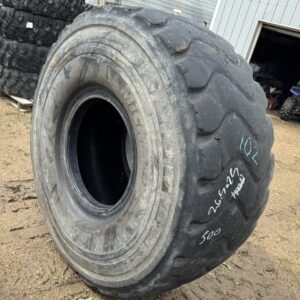 <font color='#da2127' font size ='2'><b>26.5R25 Michelin OTR Tire E-3 L-3 XHA2 2-Star </font></b><br><font size ='1' color='grey'>CONDITION: </font><font size ='2'>Used<br><font size ='1' color='grey'>TREAD DEPTH:</font><font size ='2'>  8/32nds<br><font size ='1' color='grey'>DETAILS:</font><font size ='2'> Clean, Low Tread<br><font size ='1' color='grey'>REF #:</font><font size ='2'> SK102<br><font size ='1' color='grey'>LOCATION:</font><font size ='2'> Saskatoon, SK