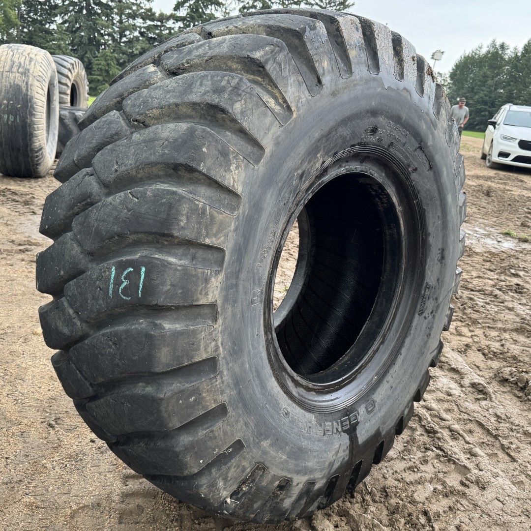 <font color='#da2127' font size ='2'><b>23.5X25 General OTR Tire E-3 L-3 NDLCM 20-Ply </font></b><br><font size ='1' color='grey'>CONDITION: </font><font size ='2'>Used<br><font size ='1' color='grey'>TREAD DEPTH:</font><font size ='2'> 30/32nds<br><font size ='1' color='grey'>DETAILS:</font><font size ='2'> Clean<br><font size ='1' color='grey'>REF #:</font><font size ='2'> SK131<br><font size ='1' color='grey'>LOCATION:</font><font size ='2'> Saskatoon, SK