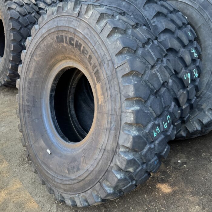 <font color='#da2127' font size ='2'><b>16.00R20 Michelin OTR Tire M-3 Off-Road XML Military  173/170G </font></b><br><font size ='1' color='grey'>CONDITION: </font><font size ='2'>Used<br><font size ='1' color='grey'>TREAD DEPTH:</font><font size ='2'>  25/32nds<br><font size ='1' color='grey'>DETAILS:</font><font size ='2'> Clean, 2016, 1-Nail Patch<br><font size ='1' color='grey'>REF #:</font><font size ='2'> U939<br><font size ='1' color='grey'>LOCATION:</font><font size ='2'> San Jacinto, CA