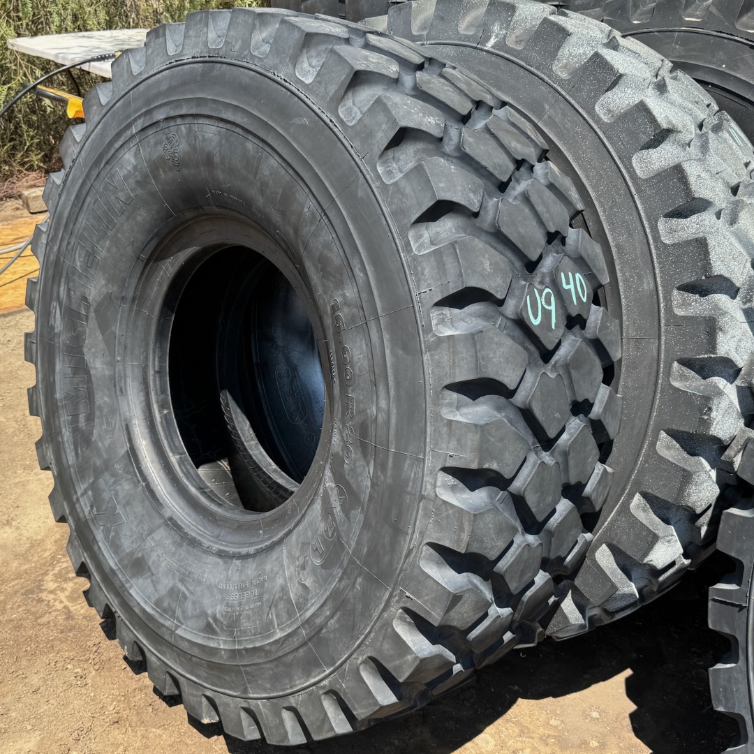 <font color='#da2127' font size ='2'><b>16.00R20 Michelin OTR Tire M-3 Off-Road XML Military 173/170G </font></b><br><font size ='1' color='grey'>CONDITION: </font><font size ='2'>Used<br><font size ='1' color='grey'>TREAD DEPTH:</font><font size ='2'> 24/32nds<br><font size ='1' color='grey'>DETAILS:</font><font size ='2'> Clean, 2011<br><font size ='1' color='grey'>REF #:</font><font size ='2'> U940<br><font size ='1' color='grey'>LOCATION:</font><font size ='2'> San Jacinto, CA