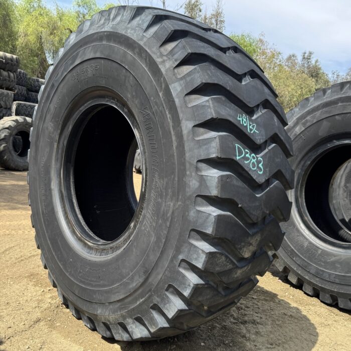 <font color='#da2127' font size ='2'><b>29.5R35 Bridgestone OTR Tire E-3 VRL 2-Star </font></b><br><font size ='1' color='grey'>CONDITION: </font><font size ='2'>Used-Low-Hour<br><font size ='1' color='grey'>TREAD DEPTH:</font><font size ='2'>  48/32nds<br><font size ='1' color='grey'>DETAILS:</font><font size ='2'> Clean<br><font size ='1' color='grey'>REF #:</font><font size ='2'> D383<br><font size ='1' color='grey'>LOCATION:</font><font size ='2'> San Jacinto, CA