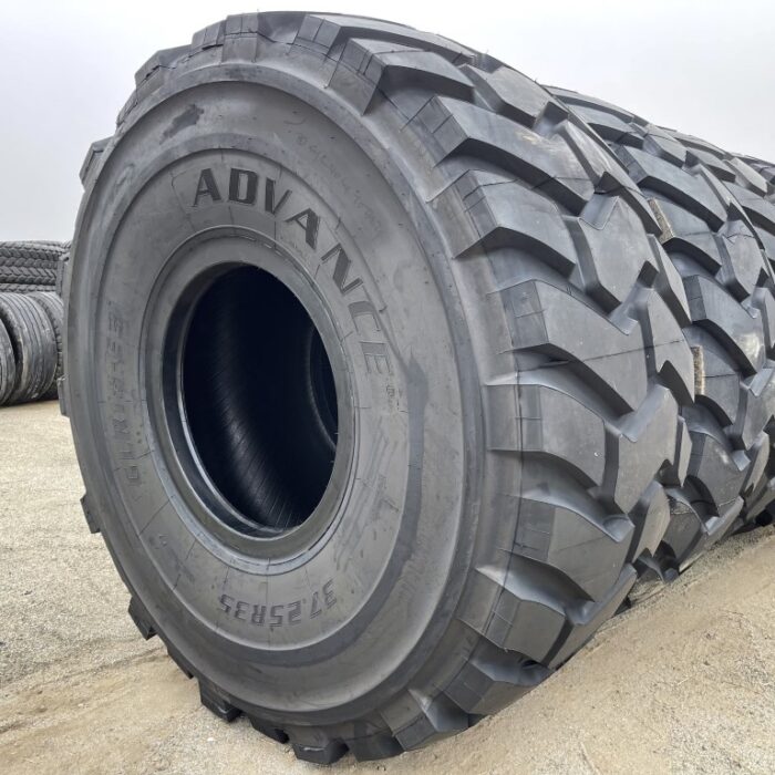 <font color='#da2127' font size ='2'><b>37.25R35 Advance OTR Tire E-3 GLR18 2-Star </font></b><br><font size ='1' color='grey'>CONDITION: </font><font size ='2'>New<br><font size ='1' color='grey'>TREAD DEPTH:</font><font size ='2'>  59/32nds<br><font size ='1' color='grey'>DETAILS:</font><font size ='2'> Unused<br><font size ='1' color='grey'>REF #:</font><font size ='2'> U993<br><font size ='1' color='grey'>LOCATION:</font><font size ='2'> San Jacinto, CA