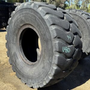 <font color='#da2127' font size ='2'><b>35/65R33 Bridgestone OTR Tire E-4 L-4 VSNT 2-Star </font></b><br><font size ='1' color='grey'>CONDITION: </font><font size ='2'>Used<br><font size ='1' color='grey'>TREAD DEPTH:</font><font size ='2'>  34/32nds<br><font size ='1' color='grey'>DETAILS:</font><font size ='2'> Clean, Mildly Weathered Tread<br><font size ='1' color='grey'>REF #:</font><font size ='2'> U480<br><font size ='1' color='grey'>LOCATION:</font><font size ='2'> San Jacinto, CA