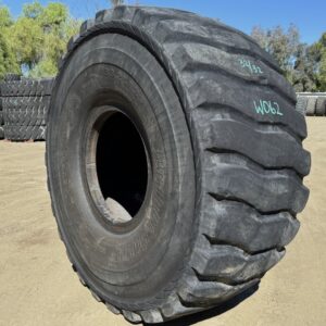 <font color='#da2127' font size ='2'><b>33.25R29 Bridgestone OTR Tire E-3 L-3 VLT 2-Star </font></b><br><font size ='1' color='grey'>CONDITION: </font><font size ='2'>Used<br><font size ='1' color='grey'>TREAD DEPTH:</font><font size ='2'>  32/32nds<br><font size ='1' color='grey'>DETAILS:</font><font size ='2'> Clean, Mildly Aged Tread, Cuts on One Side Sidewall<br><font size ='1' color='grey'>REF #:</font><font size ='2'> W062<br><font size ='1' color='grey'>LOCATION:</font><font size ='2'> San Jacinto, CA