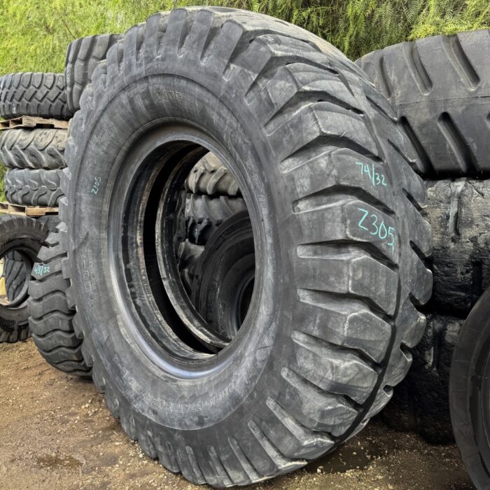 <font color='#da2127' font size ='2'><b>27.00X49 Prime-X OTR Tire E-4 Rock Star Supreme T409 48-Ply </font></b><br><font size ='1' color='grey'>CONDITION: </font><font size ='2'>Used<br><font size ='1' color='grey'>TREAD DEPTH:</font><font size ='2'>  74/32nds<br><font size ='1' color='grey'>DETAILS:</font><font size ='2'> Clean<br><font size ='1' color='grey'>REF #:</font><font size ='2'> Z305<br><font size ='1' color='grey'>LOCATION:</font><font size ='2'> San Jacinto, CA