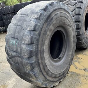 <font color='#da2127' font size ='2'><b>29.5R25 Bridgestone OTR Tire E-3 L-3 VLT 2-Star </font></b><br><font size ='1' color='grey'>CONDITION: </font><font size ='2'>Used<br><font size ='1' color='grey'>TREAD DEPTH:</font><font size ='2'>  4/32nds<br><font size ='1' color='grey'>DETAILS:</font><font size ='2'> Clean, 3-Tread Patches, Casing<br><font size ='1' color='grey'>REF #:</font><font size ='2'> D417<br><font size ='1' color='grey'>LOCATION:</font><font size ='2'> San Jacinto, CA