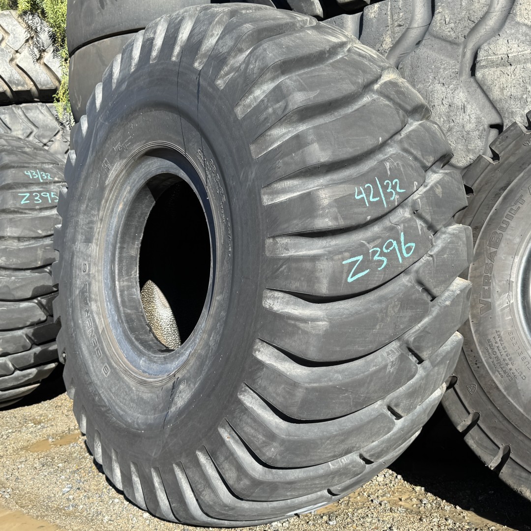 <font color='#da2127' font size ='2'><b>29.5X25 General OTR Tire E-3 L-3 NDLCM 28-Ply </font></b><br><font size ='1' color='grey'>CONDITION: </font><font size ='2'>Used<br><font size ='1' color='grey'>TREAD DEPTH:</font><font size ='2'> 42/32nds<br><font size ='1' color='grey'>DETAILS:</font><font size ='2'> Clean, Mildly Aged Sidewall and Tread<br><font size ='1' color='grey'>REF #:</font><font size ='2'> Z396<br><font size ='1' color='grey'>LOCATION:</font><font size ='2'> San Jacinto, CA