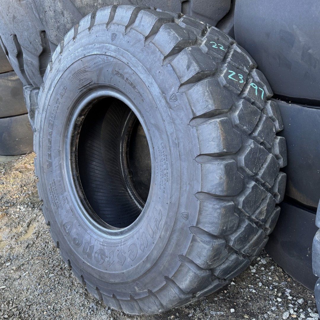 <font color='#da2127' font size ='2'><b>20.5R25 Firestone OTR Tire E-3 L-3 VersaBuilt AP 2-Star </font></b><br><font size ='1' color='grey'>CONDITION: </font><font size ='2'>Used<br><font size ='1' color='grey'>TREAD DEPTH:</font><font size ='2'> 22/32nds<br><font size ='1' color='grey'>DETAILS:</font><font size ='2'> Clean<br><font size ='1' color='grey'>REF #:</font><font size ='2'> Z397<br><font size ='1' color='grey'>LOCATION:</font><font size ='2'> Yakima, WA