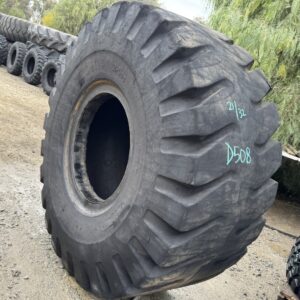 <font color='#da2127' font size ='2'><b>26.5X25 Bridgestone OTR Tire E-4 RLUG 20-Ply </font></b><br><font size ='1' color='grey'>CONDITION: </font><font size ='2'>Used<br><font size ='1' color='grey'>TREAD DEPTH:</font><font size ='2'>  21/32nds<br><font size ='1' color='grey'>DETAILS:</font><font size ='2'> Clean, Aged, Low Tread<br><font size ='1' color='grey'>REF #:</font><font size ='2'> D508<br><font size ='1' color='grey'>LOCATION:</font><font size ='2'> San Jacinto, CA