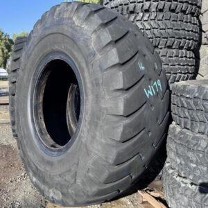 <font color='#da2127' font size ='2'><b>29.5X35 Firestone OTR Tire E-3 L-3 SRG Super Rock Grip 34-Ply </font></b><br><font size ='1' color='grey'>CONDITION: </font><font size ='2'>Used<br><font size ='1' color='grey'>TREAD DEPTH:</font><font size ='2'>  14/32nds<br><font size ='1' color='grey'>DETAILS:</font><font size ='2'> Clean, 1-Nail Patch, Low Rubber<br><font size ='1' color='grey'>REF #:</font><font size ='2'> W179<br><font size ='1' color='grey'>LOCATION:</font><font size ='2'> San Jacinto, CA