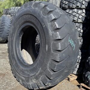 <font color='#da2127' font size ='2'><b>29.5X35 Firestone OTR Tire E-3 L-3 SRG Super Rock Grip 34-Ply </font></b><br><font size ='1' color='grey'>CONDITION: </font><font size ='2'>Used<br><font size ='1' color='grey'>TREAD DEPTH:</font><font size ='2'>  6/32nds<br><font size ='1' color='grey'>DETAILS:</font><font size ='2'> Clean, Low Rubber<br><font size ='1' color='grey'>REF #:</font><font size ='2'> W184<br><font size ='1' color='grey'>LOCATION:</font><font size ='2'> San Jacinto, CA
