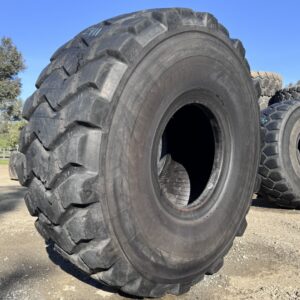 <font color='#da2127' font size ='2'><b>26.5R25 Mitas OTR Tire E-3 L-3 ERL30 2-Star </font></b><br><font size ='1' color='grey'>CONDITION: </font><font size ='2'>Used<br><font size ='1' color='grey'>TREAD DEPTH:</font><font size ='2'>  37/32nds<br><font size ='1' color='grey'>DETAILS:</font><font size ='2'> Clean, Sidewall Cuts on One Side, Rough Tread<br><font size ='1' color='grey'>REF #:</font><font size ='2'> Z411<br><font size ='1' color='grey'>LOCATION:</font><font size ='2'> San Jacinto, CA