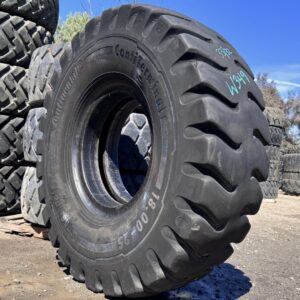 <font color='#da2127' font size ='2'><b>18.00X25 Continental OTR Tire E-4 IND-4 Container Master 40-Ply </font></b><br><font size ='1' color='grey'>CONDITION: </font><font size ='2'>Used<br><font size ='1' color='grey'>TREAD DEPTH:</font><font size ='2'>  33/32nds<br><font size ='1' color='grey'>DETAILS:</font><font size ='2'> Clean<br><font size ='1' color='grey'>REF #:</font><font size ='2'> W349<br><font size ='1' color='grey'>LOCATION:</font><font size ='2'> San Jacinto, CA