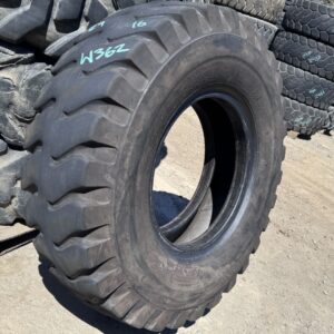 <font color='#da2127' font size ='2'><b>14.00X24 Bridgestone OTR Tire E-4 RLUG 28-Ply </font></b><br><font size ='1' color='grey'>CONDITION: </font><font size ='2'>Used<br><font size ='1' color='grey'>TREAD DEPTH:</font><font size ='2'>  22/32nds<br><font size ='1' color='grey'>DETAILS:</font><font size ='2'> Clean, Uneven Wear<br><font size ='1' color='grey'>REF #:</font><font size ='2'> W362<br><font size ='1' color='grey'>LOCATION:</font><font size ='2'> San Jacinto, CA