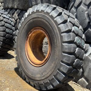 <font color='#da2127' font size ='2'><b>18.00R25 Bridgestone OTR Tire E-4 G-4 VMTS 2-Star </font></b><br><font size ='1' color='grey'>CONDITION: </font><font size ='2'>Used<br><font size ='1' color='grey'>TREAD DEPTH:</font><font size ='2'>  49/32nds<br><font size ='1' color='grey'>DETAILS:</font><font size ='2'> Clean, On Rim<br><font size ='1' color='grey'>REF #:</font><font size ='2'> D616<br><font size ='1' color='grey'>LOCATION:</font><font size ='2'> San Jacinto, CA