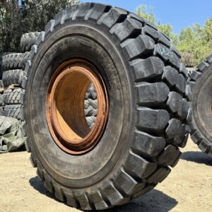 <font color='#da2127' font size ='2'><b>18.00R25 Bridgestone OTR Tire E-4 G-4 VMTS 2-Star </font></b><br><font size ='1' color='grey'>CONDITION: </font><font size ='2'>Used<br><font size ='1' color='grey'>TREAD DEPTH:</font><font size ='2'>  40/32nds<br><font size ='1' color='grey'>DETAILS:</font><font size ='2'> Clean, On Rim<br><font size ='1' color='grey'>REF #:</font><font size ='2'> D622<br><font size ='1' color='grey'>LOCATION:</font><font size ='2'> San Jacinto, CA
