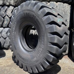 <font color='#da2127' font size ='2'><b>21.00X25 Continental OTR Tire E-3 IND-3 Crane Master ContiTerminal 40-Ply </font></b><br><font size ='1' color='grey'>CONDITION: </font><font size ='2'>Used<br><font size ='1' color='grey'>TREAD DEPTH:</font><font size ='2'>  46/32nds<br><font size ='1' color='grey'>DETAILS:</font><font size ='2'> Clean<br><font size ='1' color='grey'>REF #:</font><font size ='2'> W406<br><font size ='1' color='grey'>LOCATION:</font><font size ='2'> San Jacinto, CA